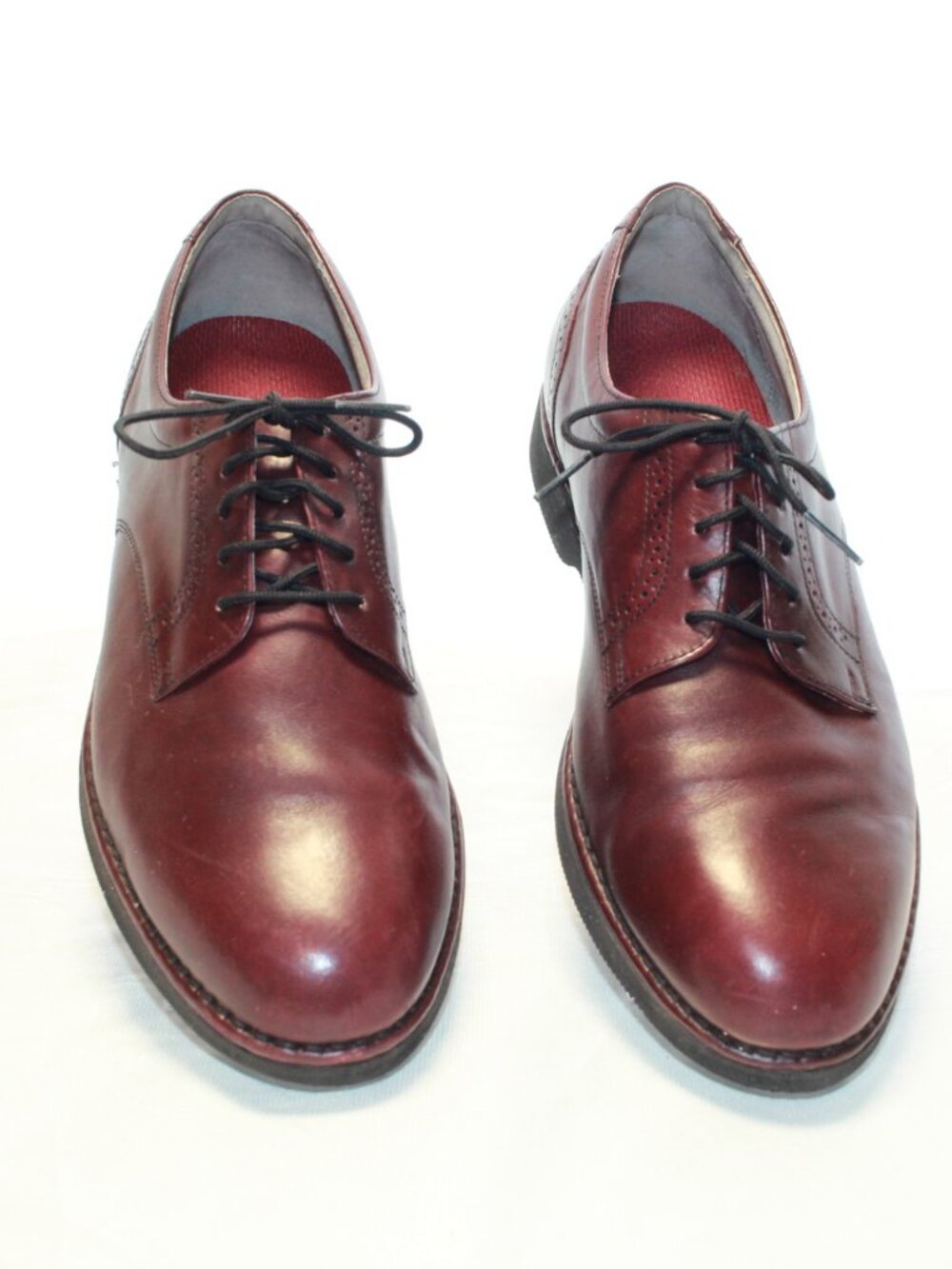 Rockport Size 9.5 Wide Burgundy DresSport Leather Oxford Rubber Sole Shoes M3617